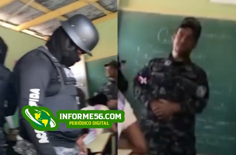 Policías revisan mochilas a estudiantes en escuela de Los Guaricanos